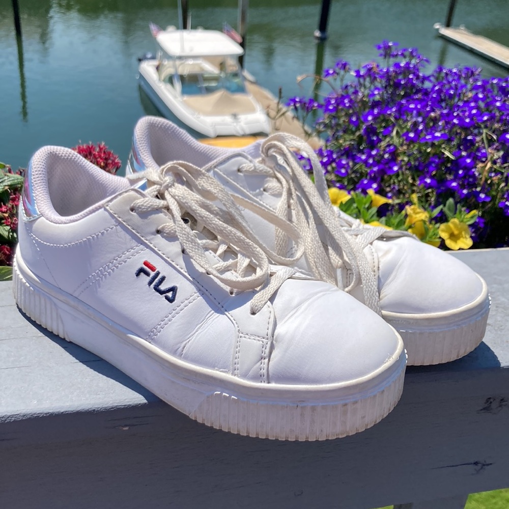 Fila Panache White and Silver Sneaker Sz 7